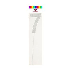 Silver Number 7 Cake Topper