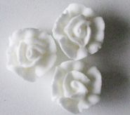 White Icing Roses - 15mm