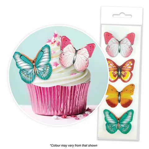 Mixed Butterfly Wafer Topper - Pack of 16