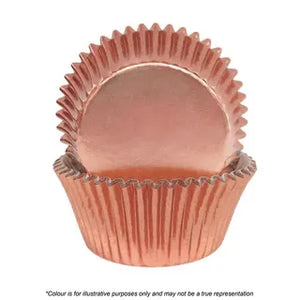 Cake Craft Rose Gold Foil Baking Cups