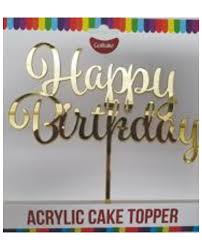 Gold 'Happy Birthday' Cake Topper