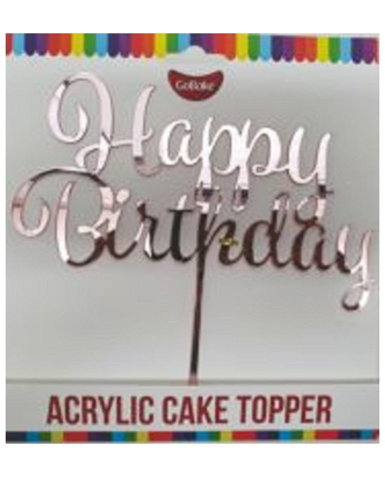 Rose Gold 'Happy Birthday' Cake Topper