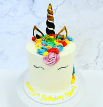 Load image into Gallery viewer, Rainbow Coloured Unicorn Cake
