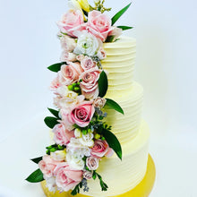 Load image into Gallery viewer, Spiral cake with floral waterfall
