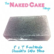 Rectangle Naked Cake 11" by 7" Chocolate - Made to order